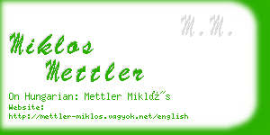 miklos mettler business card